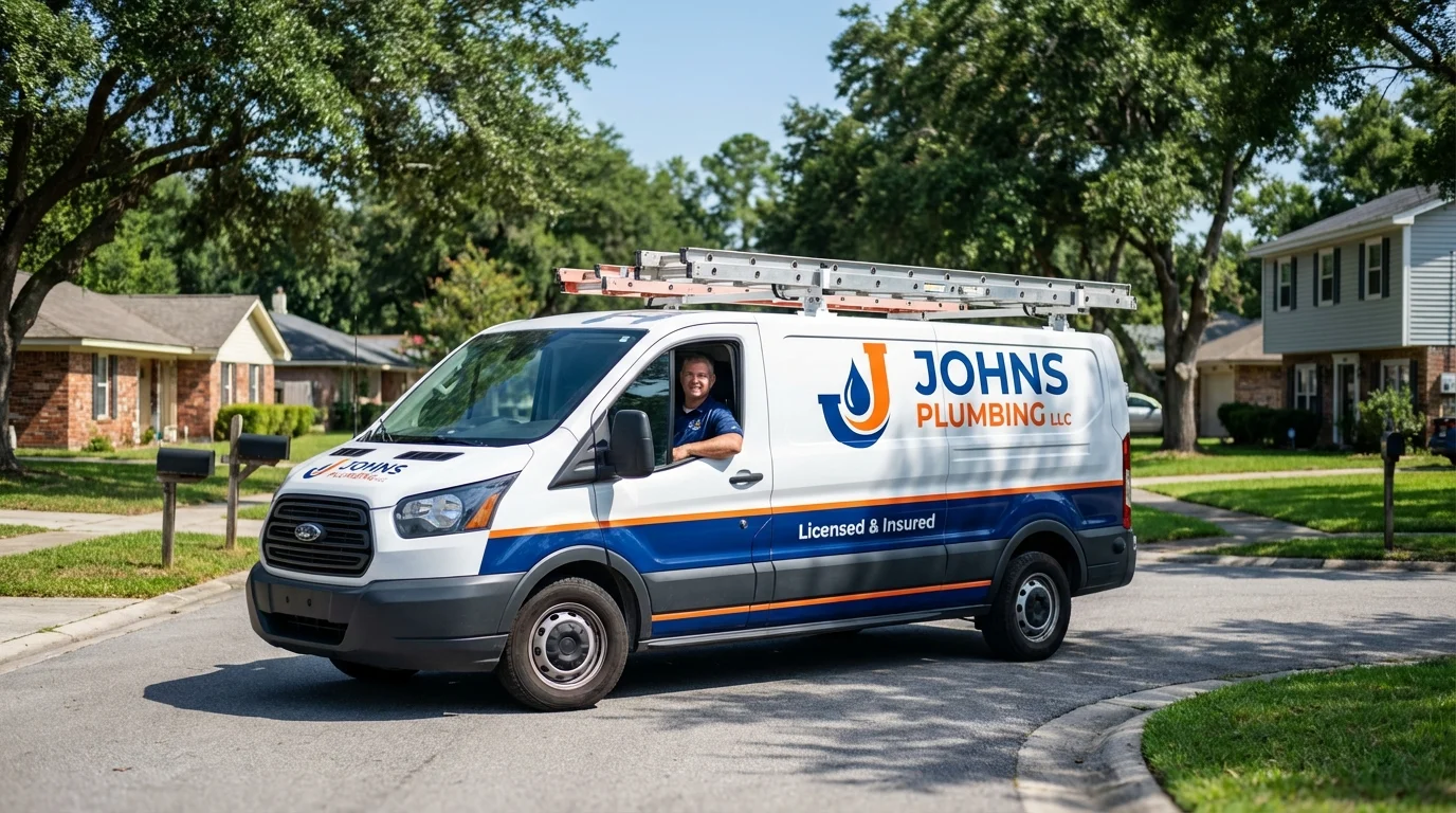 Johns Plumbing LLC service van in Parsons, WV